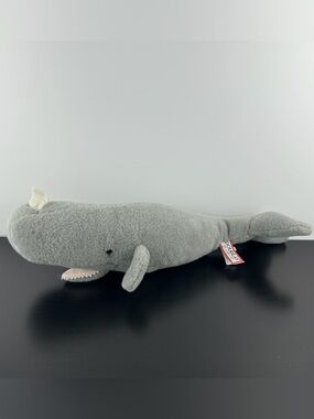 Douglas Cuddle Toys Rare Splash Whale 17” #3809 Realistic Large Gray Plush